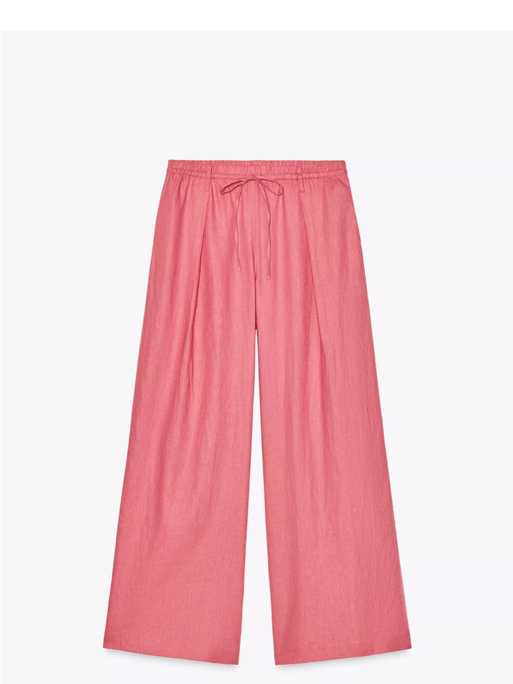 Zara Linen Palazzo Pants - Pink